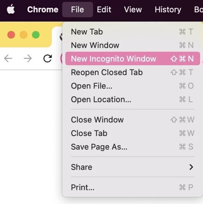 Incognito vindue for at vise SERP