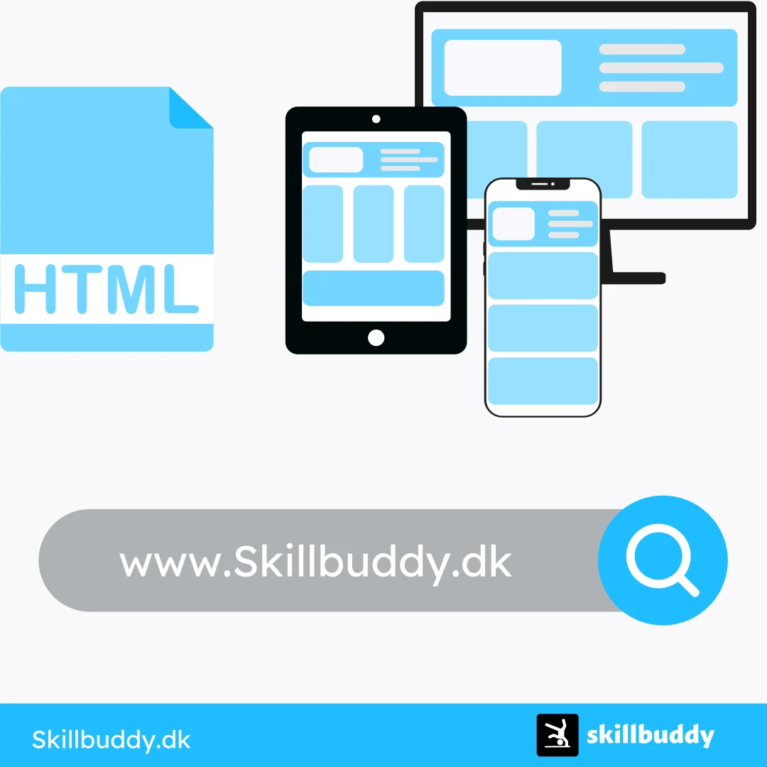 Responsivt design fremvist i form af en illustration af de forskellige enheder